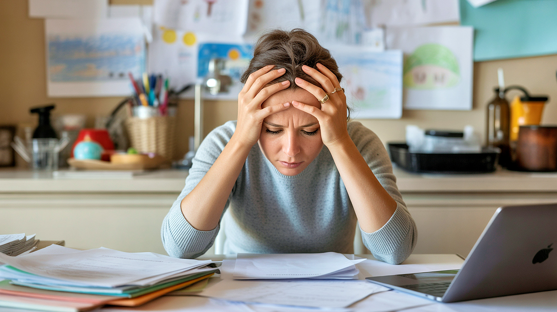 frau gestresst
